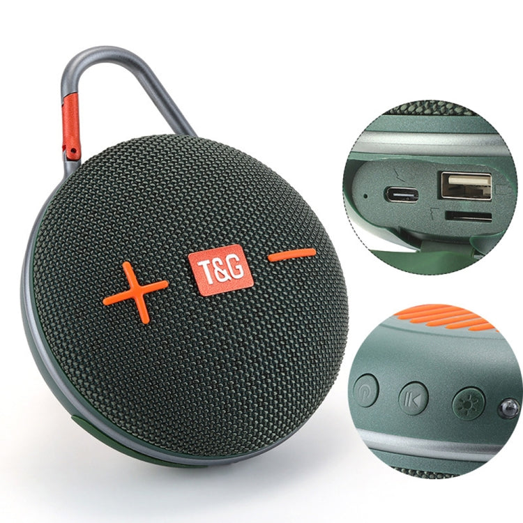 T&G TG648 TWS Outdoor Mini Portable Wireless Bluetooth Speaker with LED Light(Dark Green) - Mini Speaker by T&G | Online Shopping South Africa | PMC TechLife
