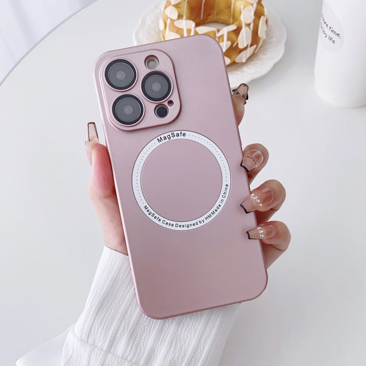 For iPhone 14 Magsafe Magnetic PC Shockproof Phone Case With Camera Lens(Rose Gold) - iPhone 14 Cases by PMC Jewellery | Online Shopping South Africa | PMC Jewellery