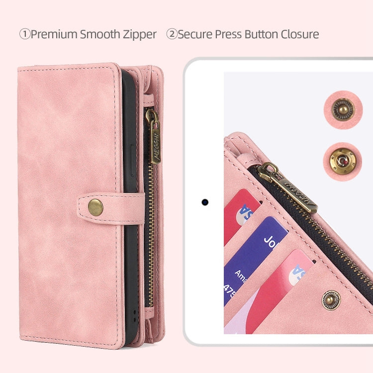 For Samsung Galaxy S20 FE Zipper Wallet Magnetic Detachable Leather Phone Case(Pink) - free shipping - PMC TechLife - Order now!