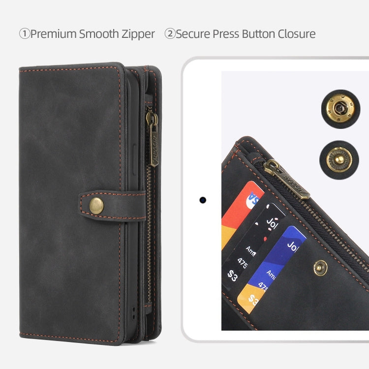 For Samsung Galaxy S10 Zipper Wallet Magnetic Detachable Leather Phone Case(Black) - Galaxy Phone Cases by PMC TechLife | Online Shopping South Africa | PMC TechLife | Buy Now Pay Later Mobicred