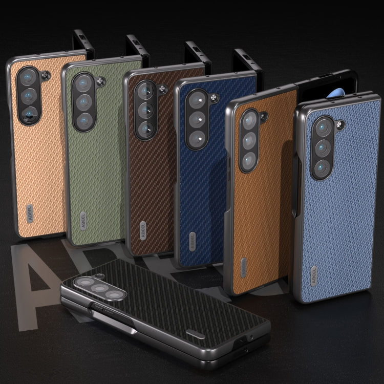 For Samsung Galaxy Z Fold5 ABEEL Carbon Fiber Texture Protective Phone Case(Light Brown) - free shipping - PMC TechLife - Order now!