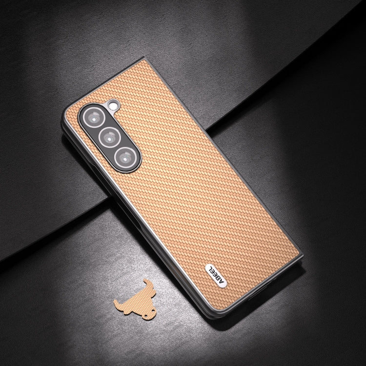For Samsung Galaxy Z Fold5 ABEEL Carbon Fiber Texture Protective Phone Case(Gold) - free shipping - PMC TechLife - Order now!
