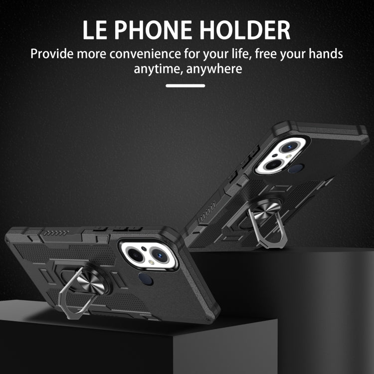 For Xiaomi Redmi 12C 4G Ring Holder Armor Hybrid Phone Case(Black) - free shipping - PMC TechLife - Order now!
