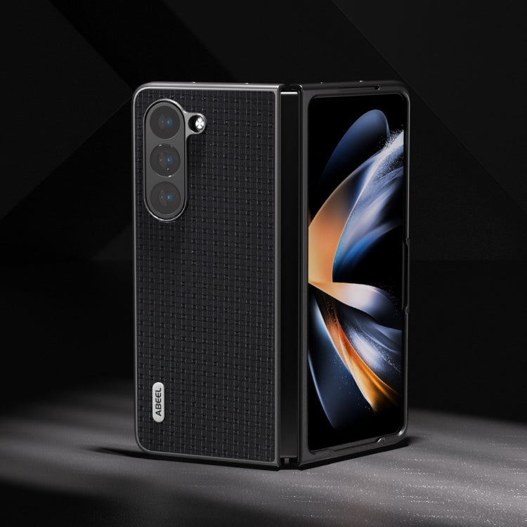 For Samsung Galaxy Z Fold5 ABEEL Genuine Leather Luxury Series Phone Case(Black) - free shipping - PMC TechLife - Order now!