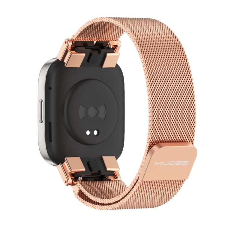 For Redmi Watch 3 Mijobs Milan Magnetic Metal Watch Band(Rose Gold) - Watch Bands by MIJOBS | Online Shopping South Africa | PMC Jewellery | Buy Now Pay Later Mobicred