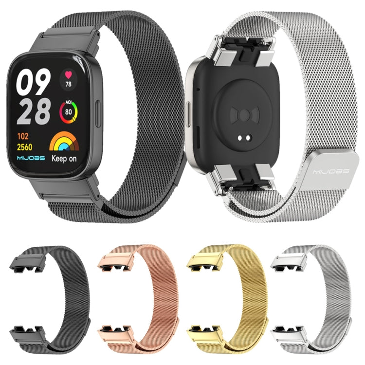 For Redmi Watch 3 Mijobs Milan Magnetic Metal Watch Band(Black) - Watch Bands by MIJOBS | Online Shopping South Africa | PMC Jewellery | Buy Now Pay Later Mobicred