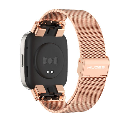 For Redmi Watch 3 Mijobs Milan Buckle Metal Watch Band(Rose Gold) - Watch Bands by MIJOBS | Online Shopping South Africa | PMC Jewellery | Buy Now Pay Later Mobicred