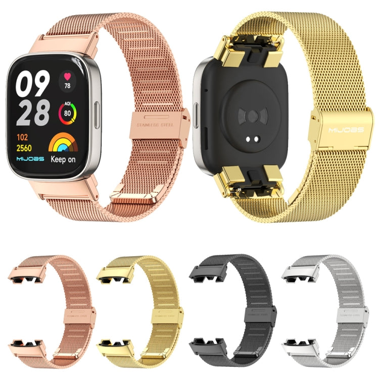 For Redmi Watch 3 Mijobs Milan Buckle Metal Watch Band(Rose Gold) - Watch Bands by MIJOBS | Online Shopping South Africa | PMC Jewellery | Buy Now Pay Later Mobicred