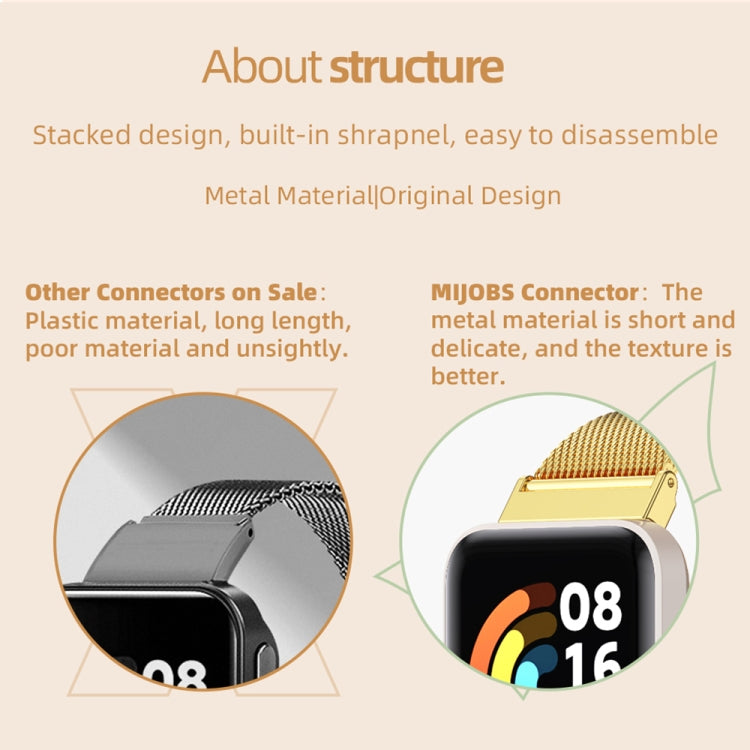 For Redmi Watch 3 Mijobs Milan Buckle Metal Watch Band(Silver) - Watch Bands by MIJOBS | Online Shopping South Africa | PMC TechLife | Buy Now Pay Later Mobicred