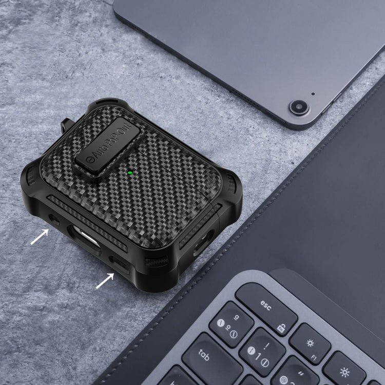 For AirPods Pro Alpha Carbon Fiber Wireless Bluetooth Earphone Protective Case(Royal Blue) - free shipping - PMC TechLife - Order now!