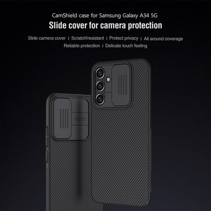 For Samsung Galaxy A34 5G NILLKIN Black Mirror Series Camshield PC Phone Case(Black) - Galaxy Phone Cases by NILLKIN | Online Shopping South Africa | PMC Jewellery | Buy Now Pay Later Mobicred