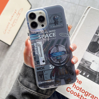 For iPhone 14 Pro Max Dual-side IMD Astronaut Frosted Phone Case(Blue Grey) - iPhone 14 Pro Max Cases by PMC Jewellery | Online Shopping South Africa | PMC Jewellery