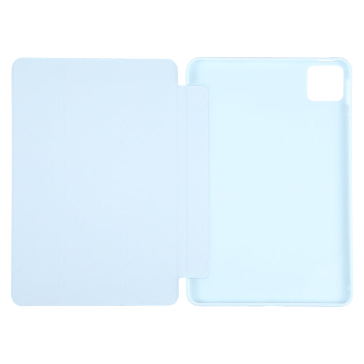 For Xiaomi Pad 6 / Pad 6 Pro Three-fold Holder Flip Tablet Leather Case(Sky Blue) -  by PMC Jewellery | Online Shopping South Africa | PMC Jewellery