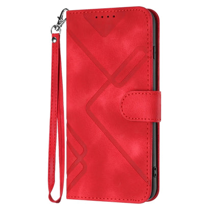 For Honor 70 Lite Line Pattern Skin Feel Leather Phone Case(Red) - Honor Cases by PMC Jewellery | Online Shopping South Africa | PMC Jewellery