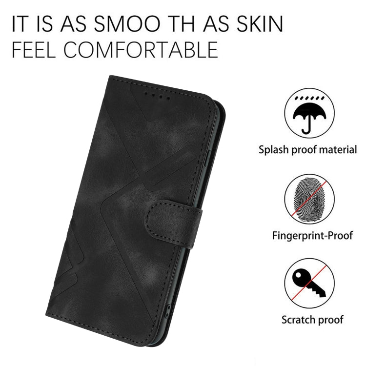 For Honor 10 Lite Line Pattern Skin Feel Leather Phone Case(Black) - Honor Cases by PMC Jewellery | Online Shopping South Africa | PMC Jewellery