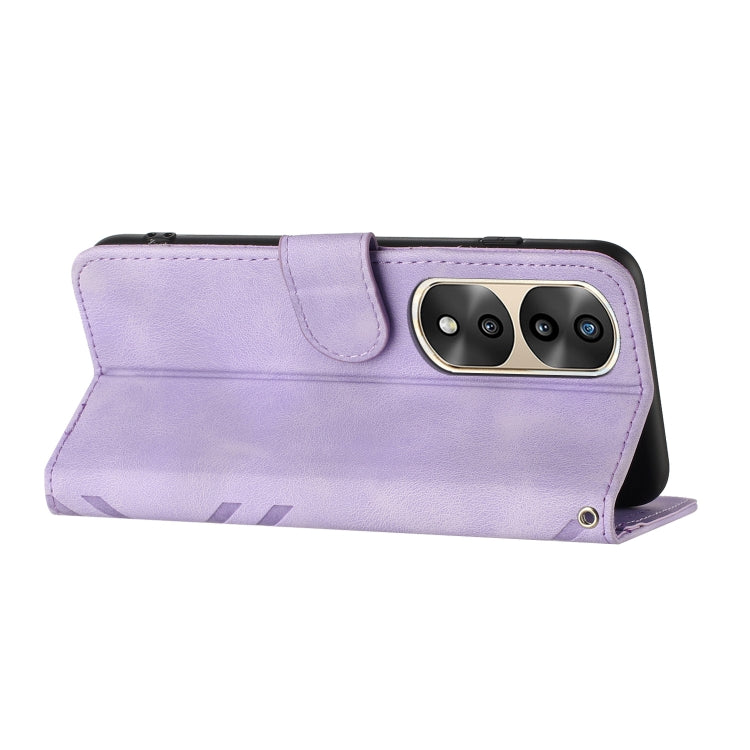 For Honor 70 Pro / 70 Pro+ Line Pattern Skin Feel Leather Phone Case(Light Purple) - free shipping - PMC TechLife - Order now!