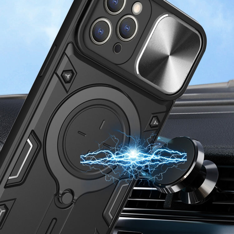 For iPhone 11 Pro CD Texture Sliding Camshield Magnetic Holder Phone Case(Blue) - free shipping - PMC TechLife - Order now!