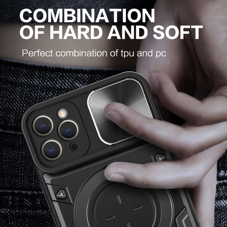 For iPhone 11 Pro Max CD Texture Sliding Camshield Magnetic Holder Phone Case(Blue) - free shipping - PMC TechLife - Order now!