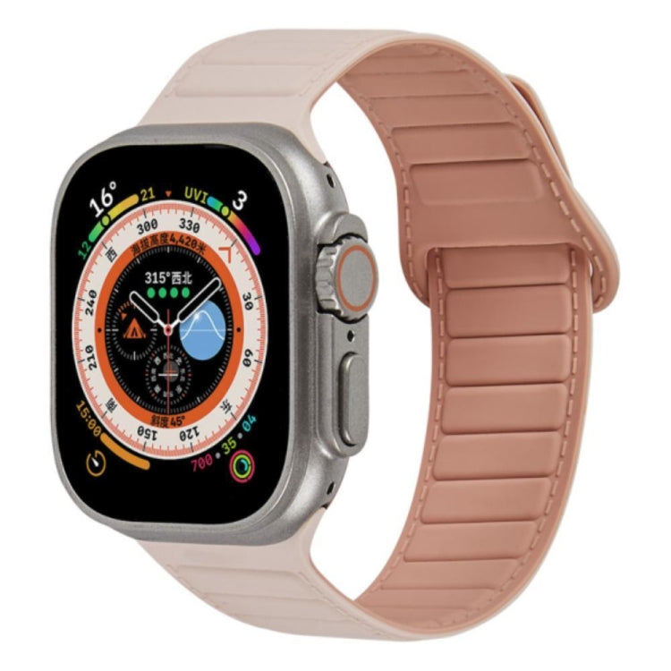 For Apple Watch Ultra 49mm Loop Magnetic Silicone Watch Band(Pink) - Watch Bands by PMC Jewellery | Online Shopping South Africa | PMC Jewellery