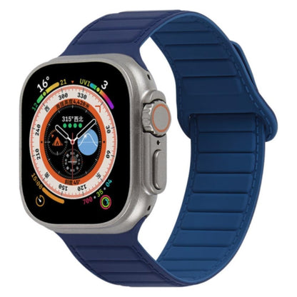 For Apple Watch SE 2022 44mm Loop Magnetic Silicone Watch Band(Navy Blue) - Watch Bands by PMC Jewellery | Online Shopping South Africa | PMC Jewellery