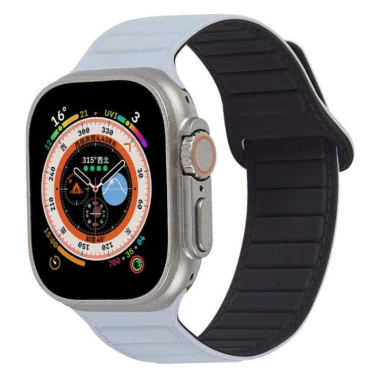 For Apple Watch 6 44mm Loop Magnetic Silicone Watch Band(Grey Black) - Watch Bands by PMC Jewellery | Online Shopping South Africa | PMC Jewellery