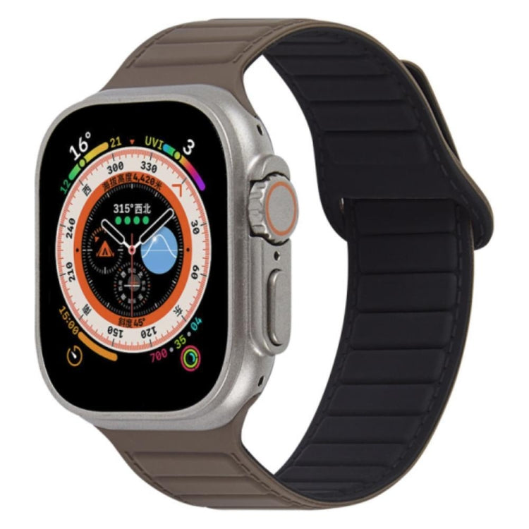 For Apple Watch 38mm Loop Magnetic Silicone Watch Band(Coffee Black) - Watch Bands by PMC TechLife | Online Shopping South Africa | PMC TechLife