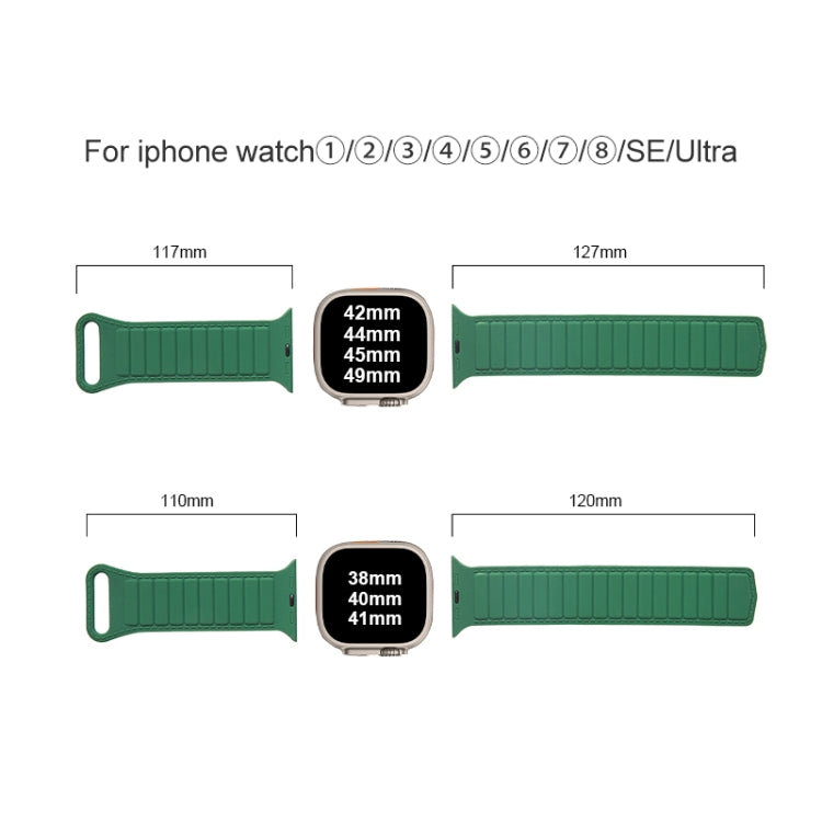 For Apple Watch 38mm Loop Magnetic Silicone Watch Band(White Black) - Watch Bands by PMC Jewellery | Online Shopping South Africa | PMC Jewellery