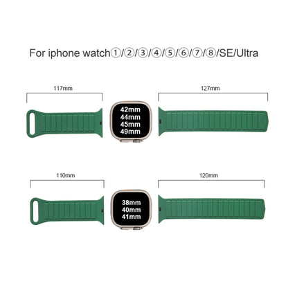 For Apple Watch 8 45mm  Loop Magnetic Silicone Watch Band(Black White) - Watch Bands by PMC Jewellery | Online Shopping South Africa | PMC Jewellery