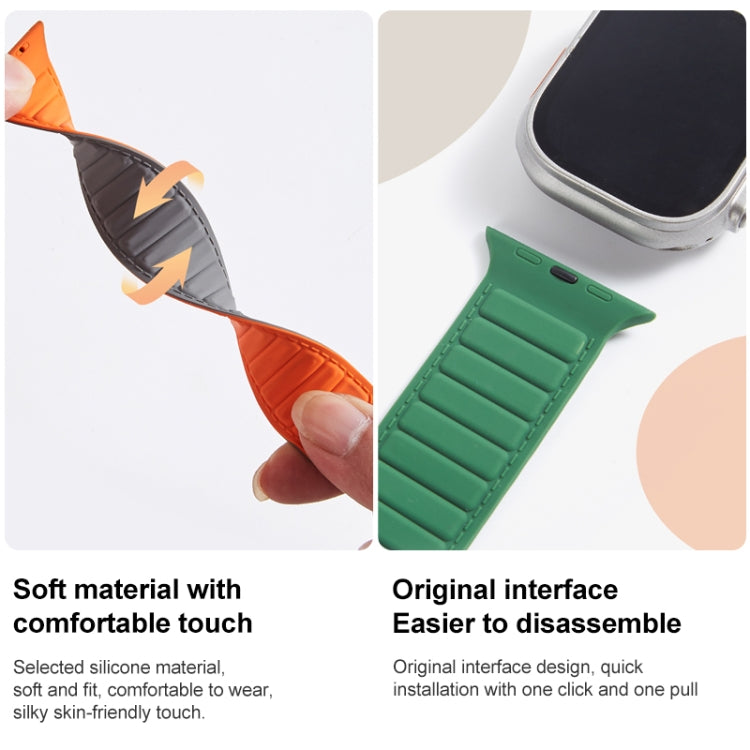 For Apple Watch 4 44mm Loop Magnetic Silicone Watch Band(Green) - Watch Bands by PMC Jewellery | Online Shopping South Africa | PMC Jewellery