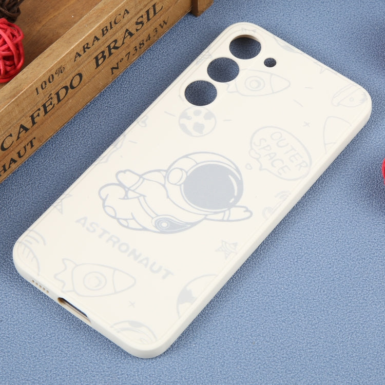 For Samsung Galaxy S10+ Astronaut Pattern Silicone Straight Edge Phone Case(Flying Astronaut-White) - free shipping - PMC TechLife - Order now!