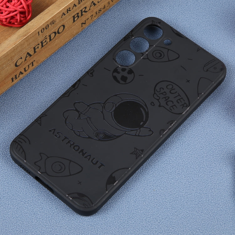 For Samsung Galaxy A03s EU Astronaut Pattern Silicone Straight Edge Phone Case(Flying Astronaut-Black) - free shipping - PMC TechLife - Order now!