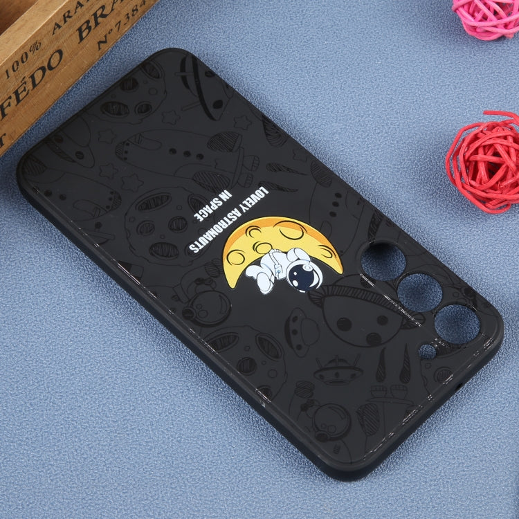 For Samsung Galaxy A02 Astronaut Pattern Silicone Straight Edge Phone Case(Lovely Astronaut-Black) - free shipping - PMC TechLife - Order now!