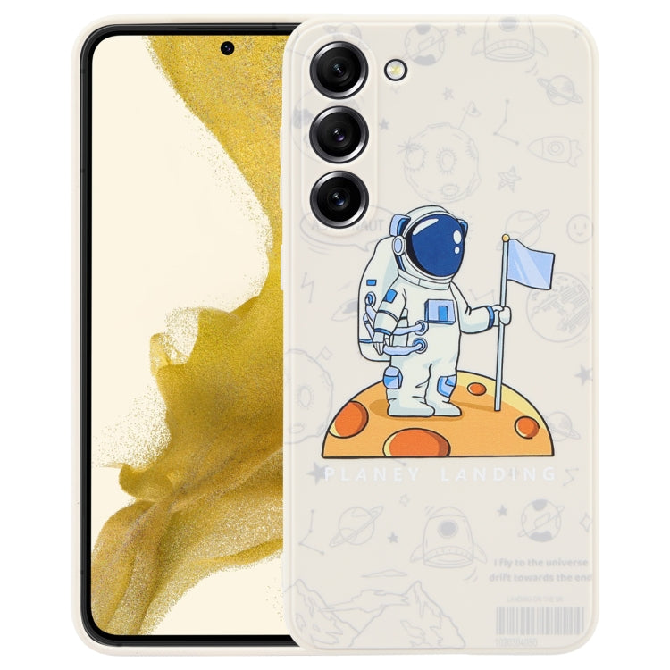 For Samsung Galaxy A21s Astronaut Pattern Silicone Straight Edge Phone Case(Planet Landing-White) - free shipping - PMC TechLife - Order now!