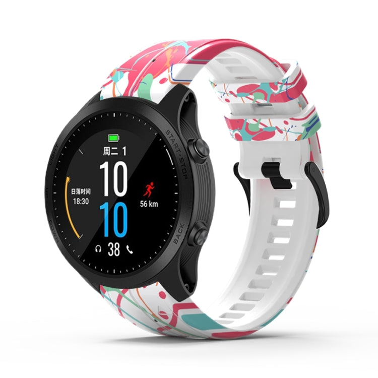 For Garmin Forerunner 965 / 955 / 945 / 935 Printing Quick Release Silicone Watch Band(Graffiti) - Watch Bands by PMC TechLife | Online Shopping South Africa | PMC TechLife