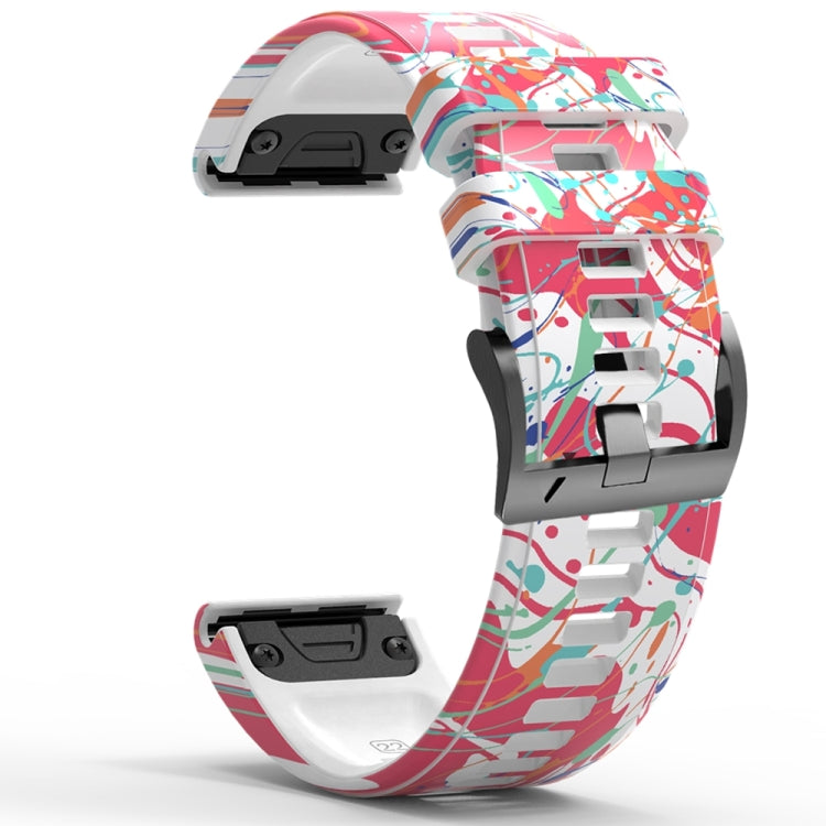 For Garmin Forerunner 965 / 955 / 945 / 935 Printing Quick Release Silicone Watch Band(Graffiti) - Watch Bands by PMC TechLife | Online Shopping South Africa | PMC TechLife