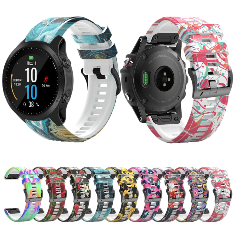 For Garmin Forerunner 965 / 955 / 945 / 935 Printing Quick Release Silicone Watch Band(Colorful) - Watch Bands by PMC TechLife | Online Shopping South Africa | PMC TechLife