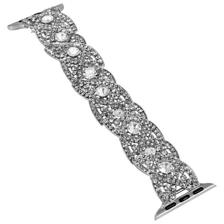 Diamonds Twist Metal Watch Band For Apple Watch 8 41mm(Silver) - Watch Bands by PMC Jewellery | Online Shopping South Africa | PMC Jewellery