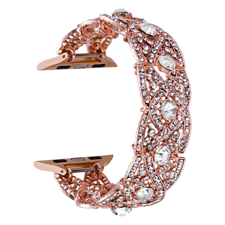 Diamonds Twist Metal Watch Band For Apple Watch SE 40mm(Rose Gold White) - Watch Bands by PMC Jewellery | Online Shopping South Africa | PMC Jewellery