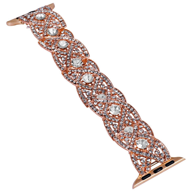 Diamonds Twist Metal Watch Band For Apple Watch 6 40mm(Rose Gold White) - Watch Bands by PMC Jewellery | Online Shopping South Africa | PMC Jewellery