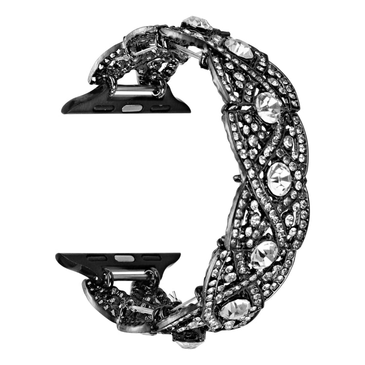 Diamonds Twist Metal Watch Band For Apple Watch 4 40mm(Black) - Watch Bands by PMC TechLife | Online Shopping South Africa | PMC TechLife