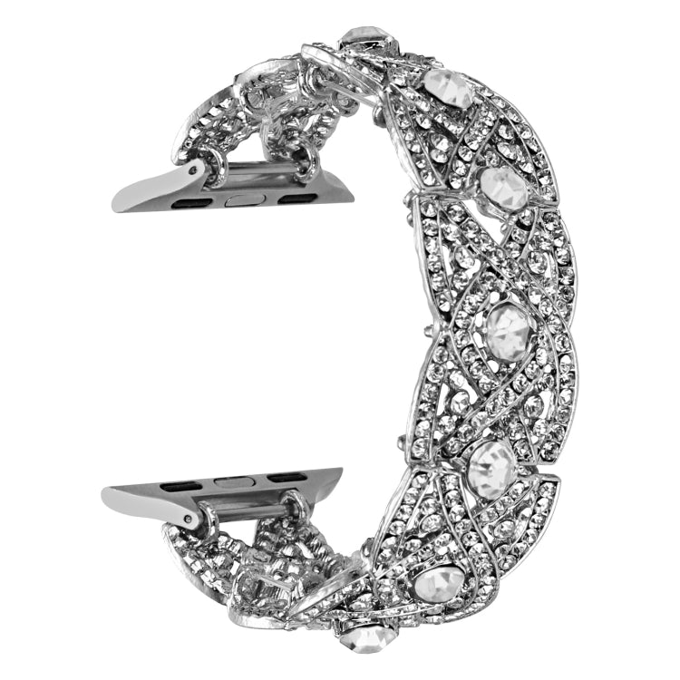Diamonds Twist Metal Watch Band For Apple Watch 3 38mm(Silver) - Watch Bands by PMC TechLife | Online Shopping South Africa | PMC TechLife