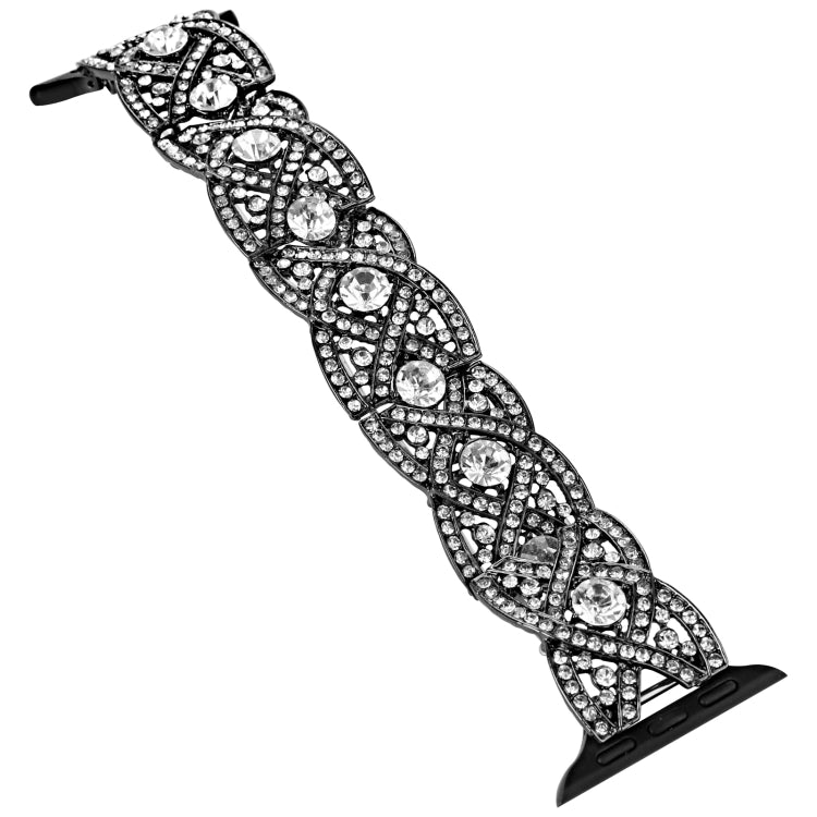 Diamonds Twist Metal Watch Band For Apple Watch 2 38mm(Black) - Watch Bands by PMC TechLife | Online Shopping South Africa | PMC TechLife