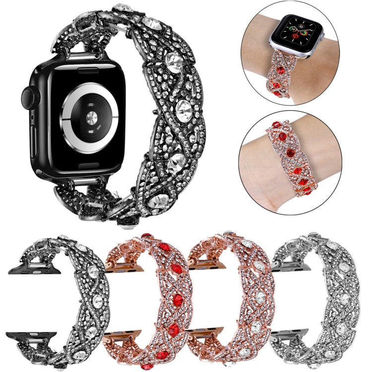 Diamonds Twist Metal Watch Band For Apple Watch 7 41mm(Silver) - Watch Bands by PMC TechLife | Online Shopping South Africa | PMC TechLife