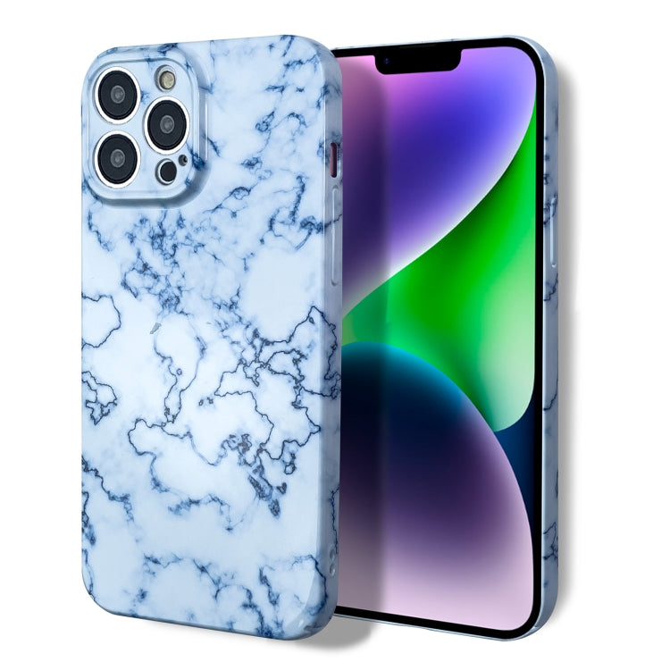 For iPhone 14 Pro Max Marble Pattern Phone Case(Blue White) - iPhone 14 Pro Max Cases by PMC Jewellery | Online Shopping South Africa | PMC Jewellery