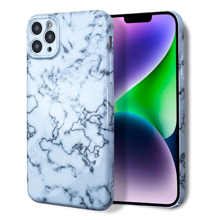 For iPhone 14 Marble Pattern Phone Case(Green White) - iPhone 14 Cases by PMC Jewellery | Online Shopping South Africa | PMC Jewellery