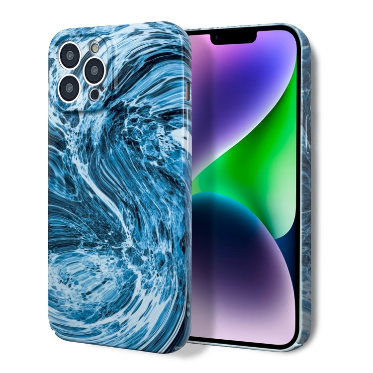 For iPhone XS / X Marble Pattern Phone Case(Navy Blue White) - More iPhone Cases by PMC TechLife | Online Shopping South Africa | PMC TechLife