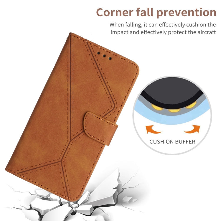 For Huawei P60 Pro Stitching Embossed Leather Phone Case(Brown) - free shipping - PMC TechLife - Order now!