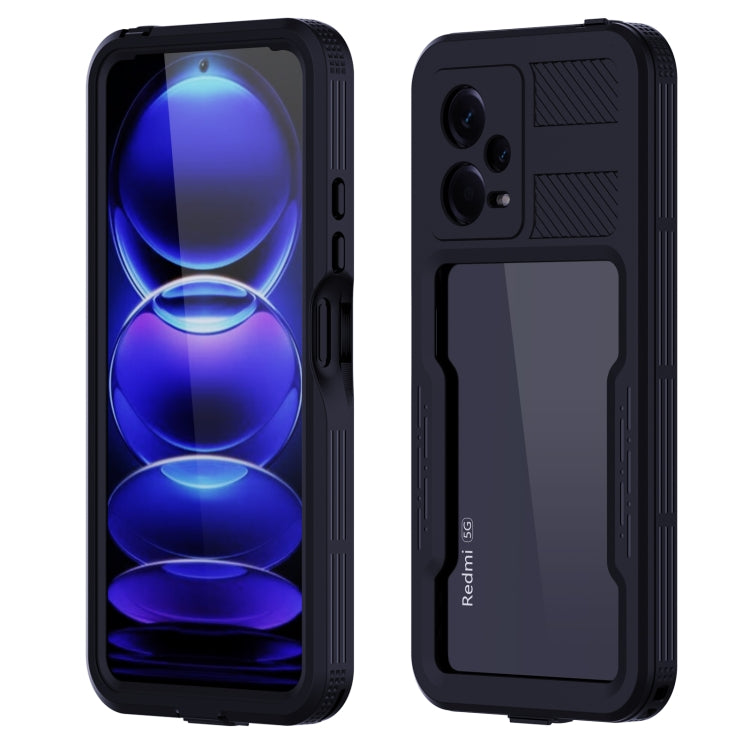 For Xiaomi Redmi Note 12 5G Global RedPepper IP68 Life Waterproof Phone Case(Black) - Xiaomi Cases by RedPepper | Online Shopping South Africa | PMC Jewellery | Buy Now Pay Later Mobicred