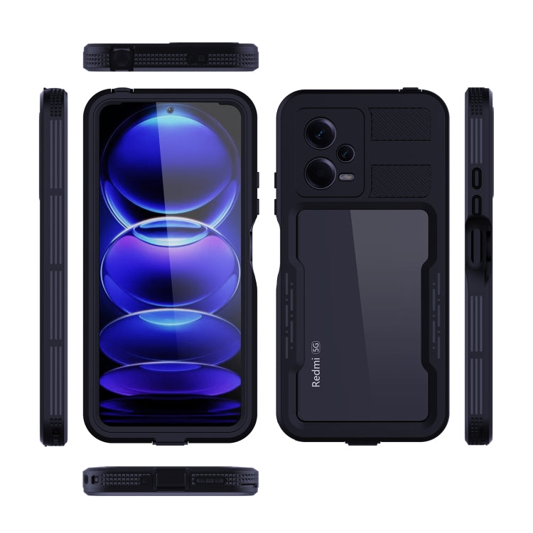 For Xiaomi Redmi Note 12 5G Global RedPepper IP68 Life Waterproof Phone Case(Black) - Xiaomi Cases by RedPepper | Online Shopping South Africa | PMC Jewellery | Buy Now Pay Later Mobicred