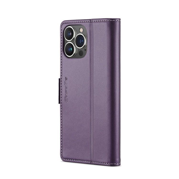 For iPhone 13 Pro Max CaseMe 023 Butterfly Buckle Litchi Texture RFID Anti-theft Leather Phone Case(Pearly Purple) - iPhone 13 Pro Max Cases by CaseMe | Online Shopping South Africa | PMC Jewellery